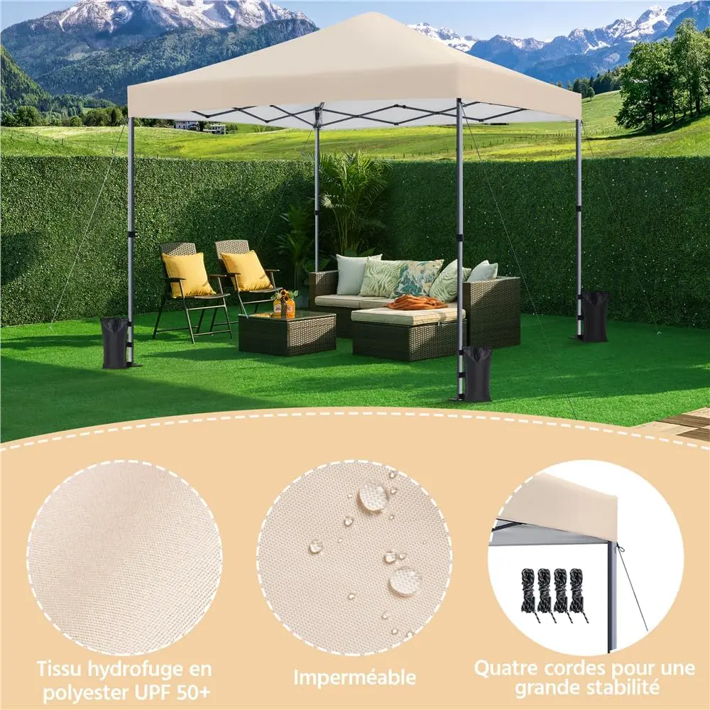 Tonnelle en métal beige 3x3 m vue 7