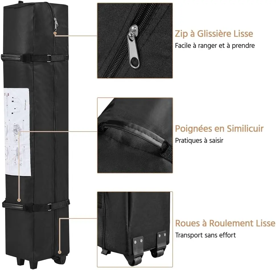 Tonnelle en métal beige 3x3 m vue 8