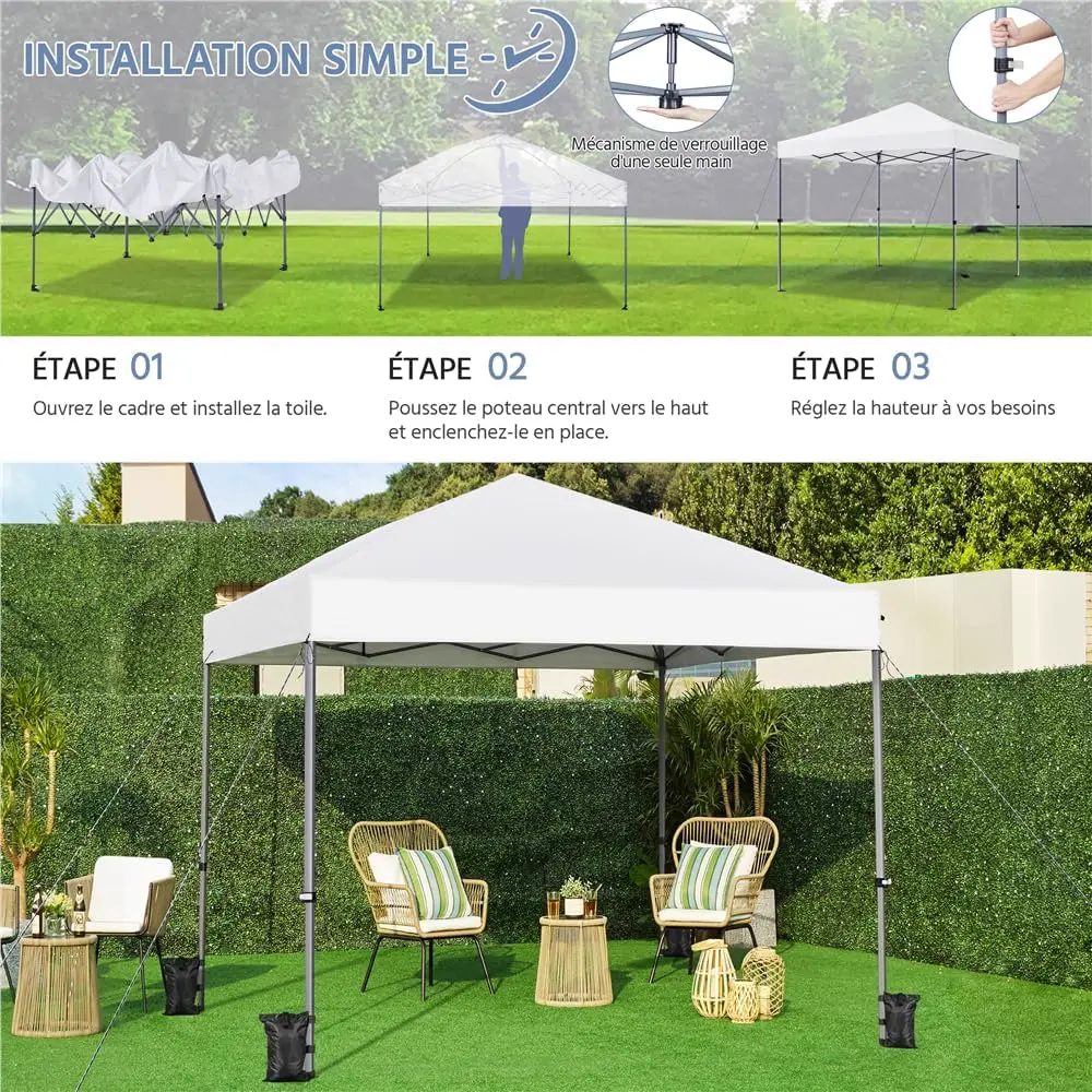 Tonnelle en métal sable 3x3 m vue 9