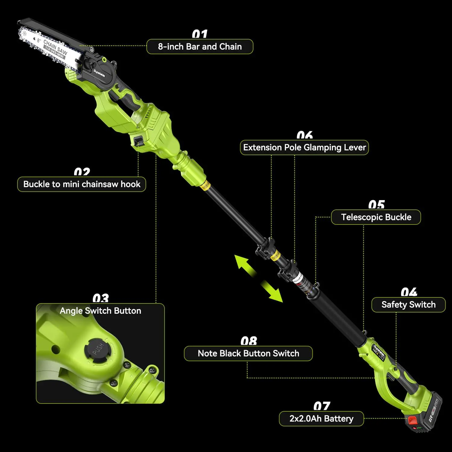 Tronçonneuse électrique en métal vue 7