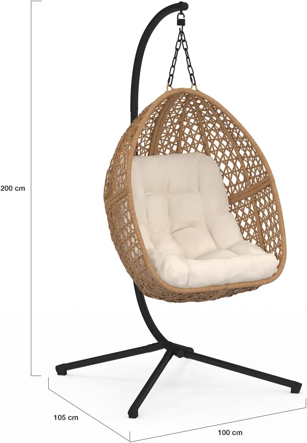 Fauteuils suspendus en rotin noir vue 4