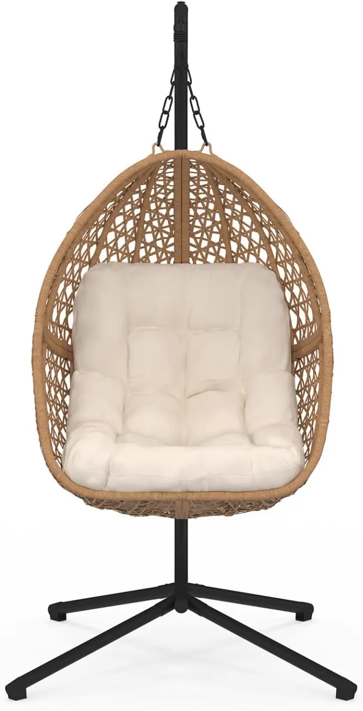 Fauteuils suspendus en rotin noir vue 5