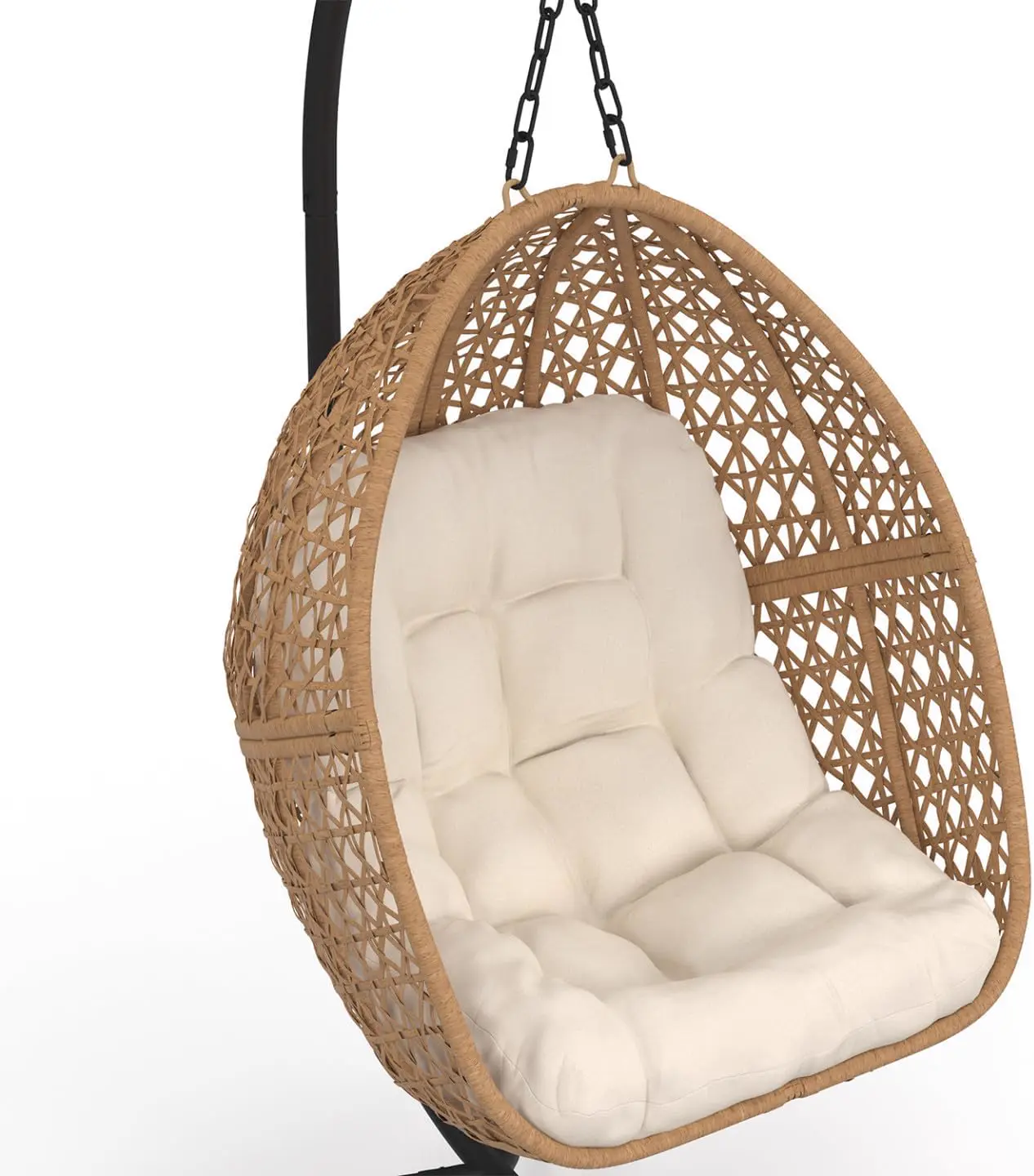 Fauteuils suspendus en rotin noir vue 7