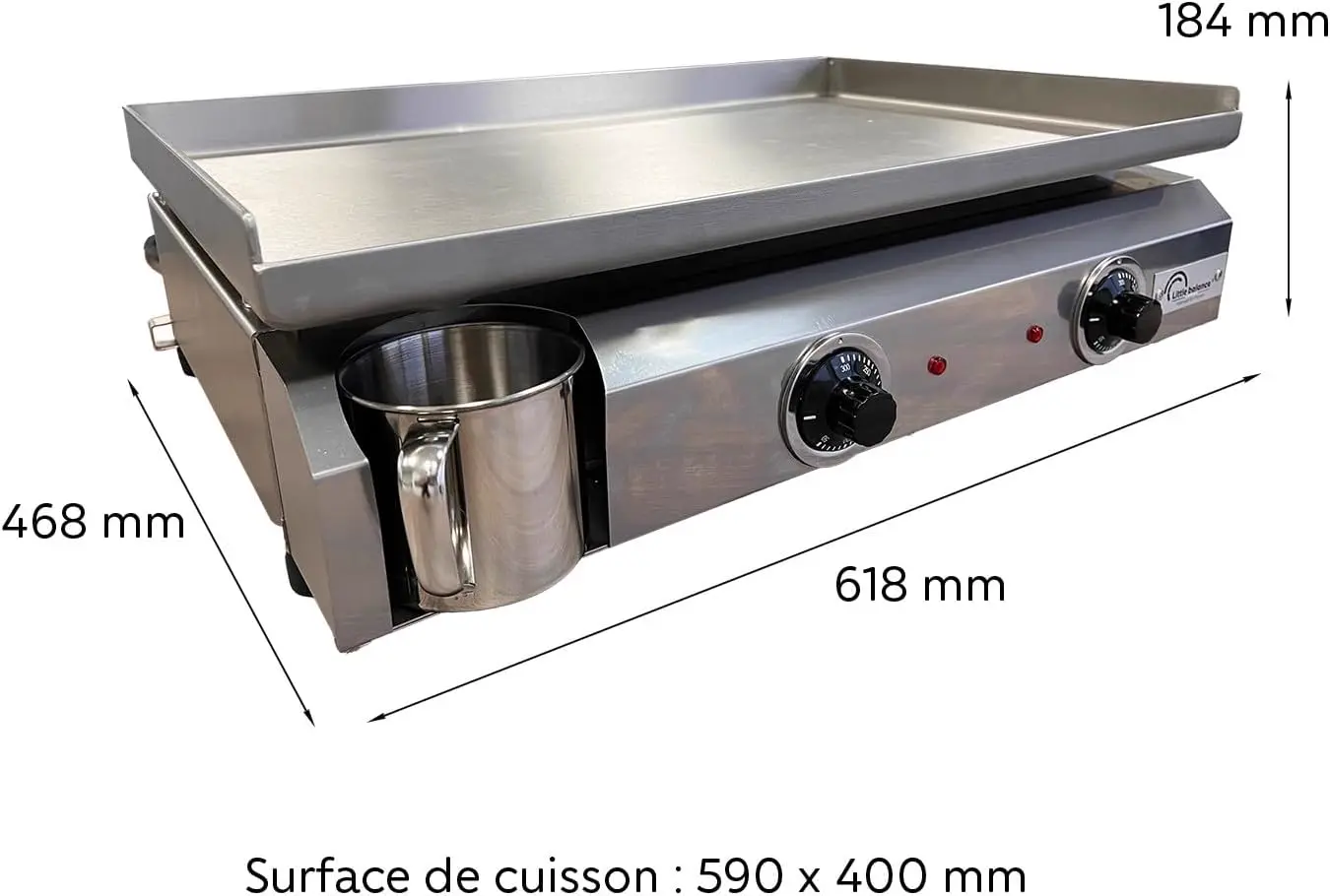 Plancha 12 places blanc 5,9x4 m vue 2