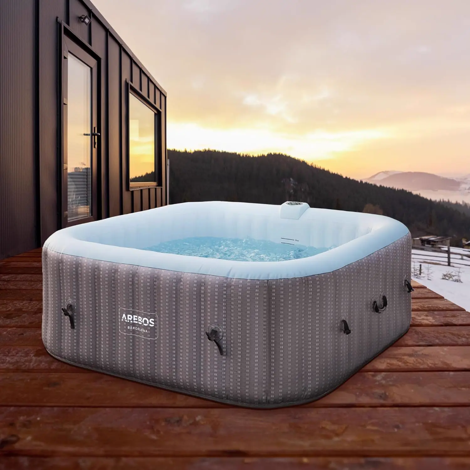 Arebos Spa Gonflable 2400W | Piscine d'extérieur | pour 6 Personnes