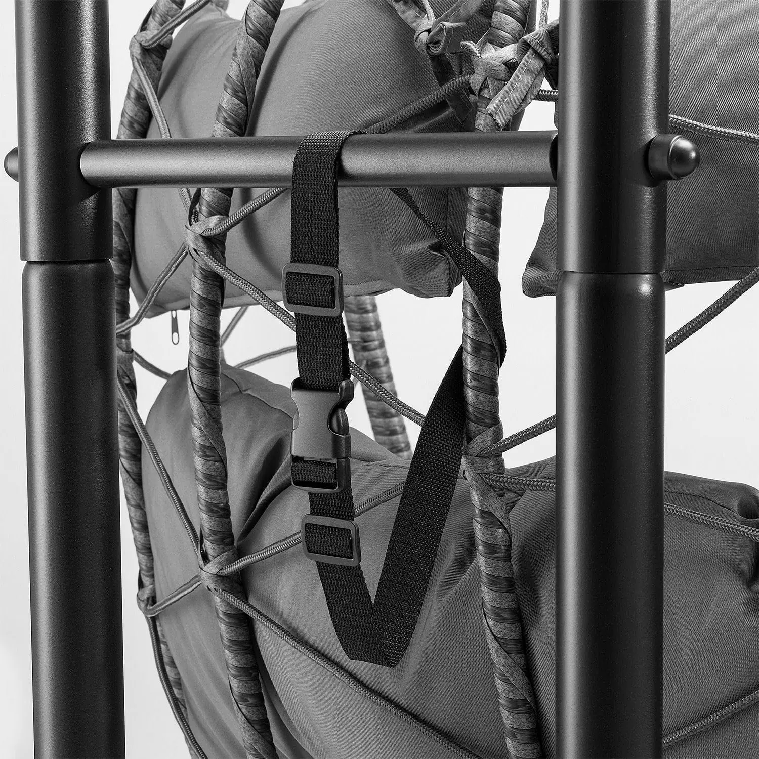 Fauteuils suspendus 2 places en rotin gris vue 9
