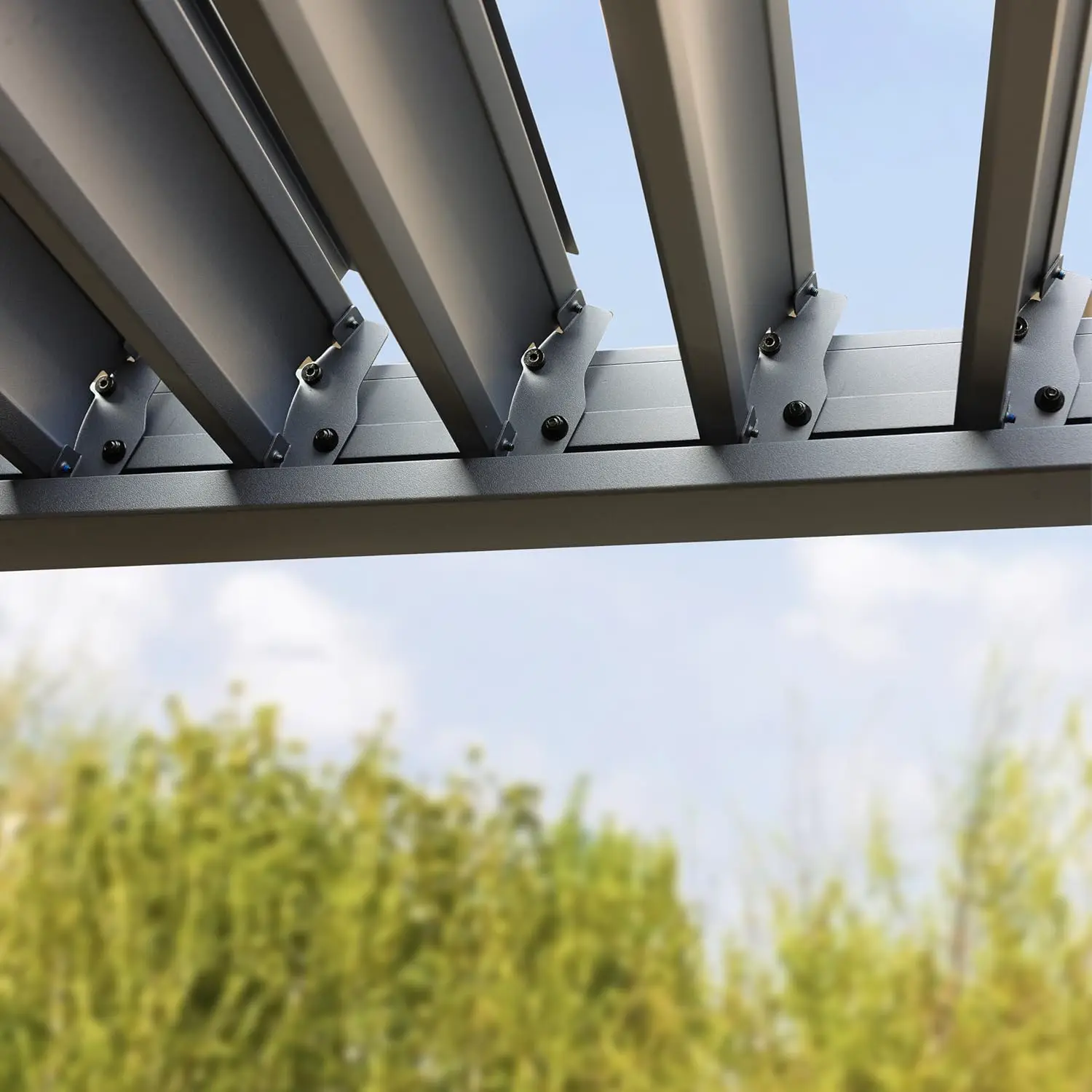 Pergola en aluminium gris 3x6 m vue 6
