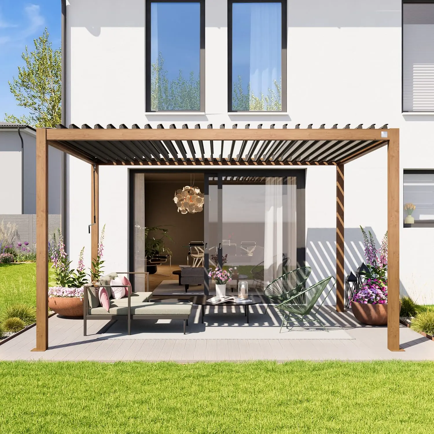 Pergola en aluminium 3x4 m vue 2