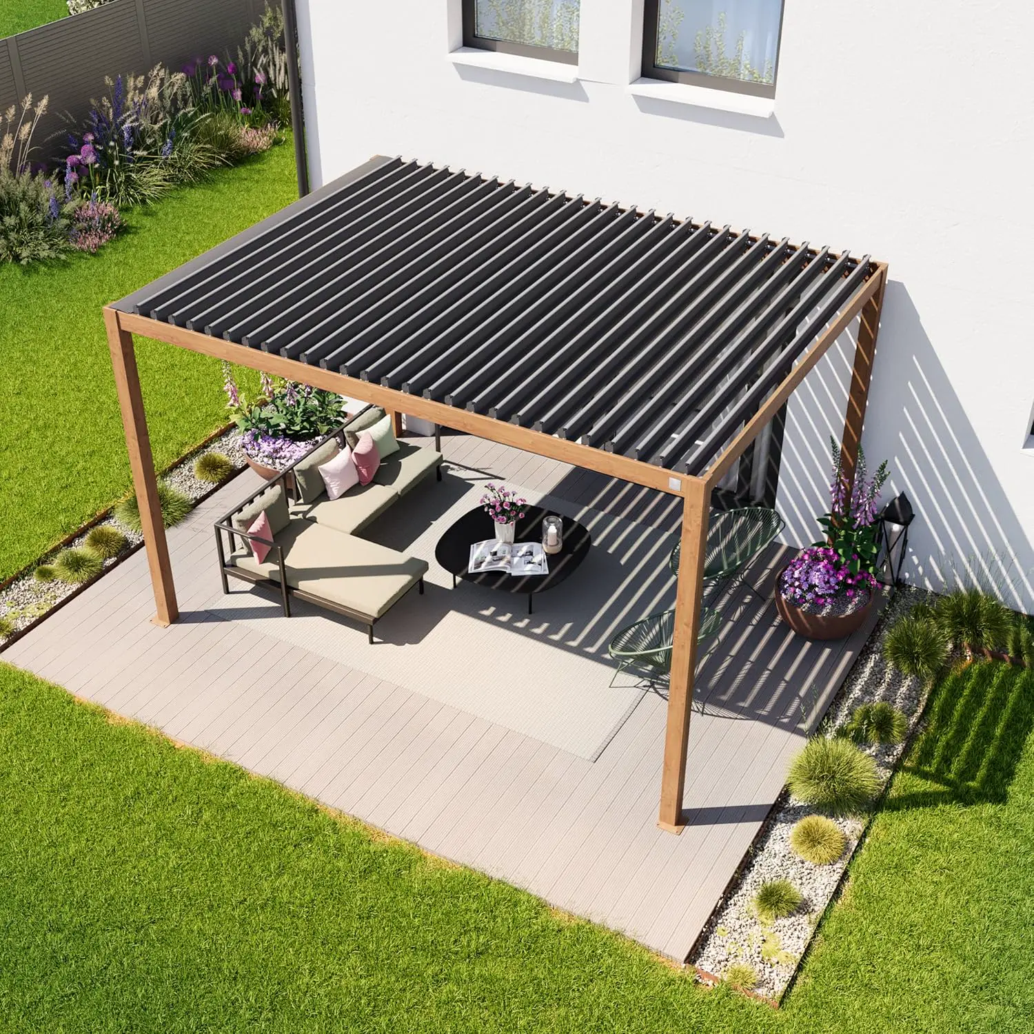Pergola en aluminium 3x4 m vue 4
