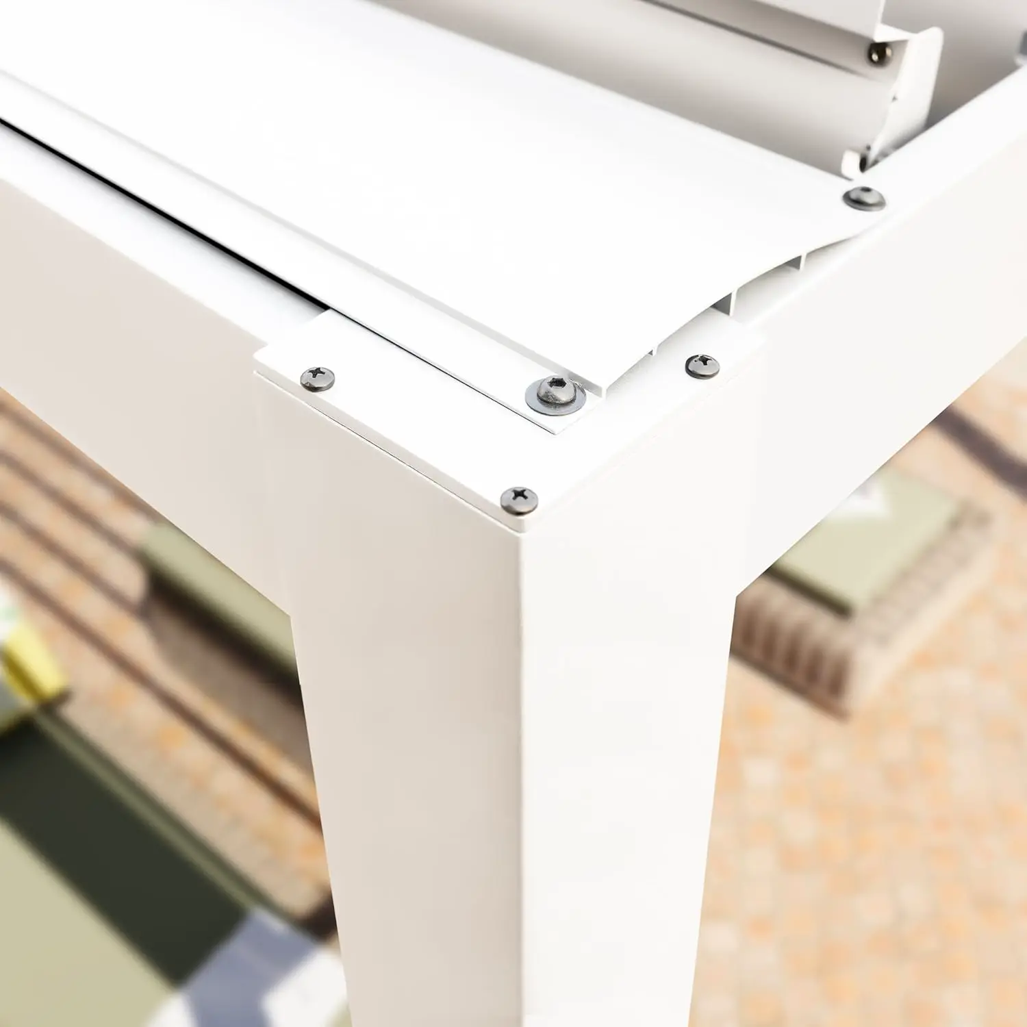 Pergola en aluminium blanc 3x6 m vue 8