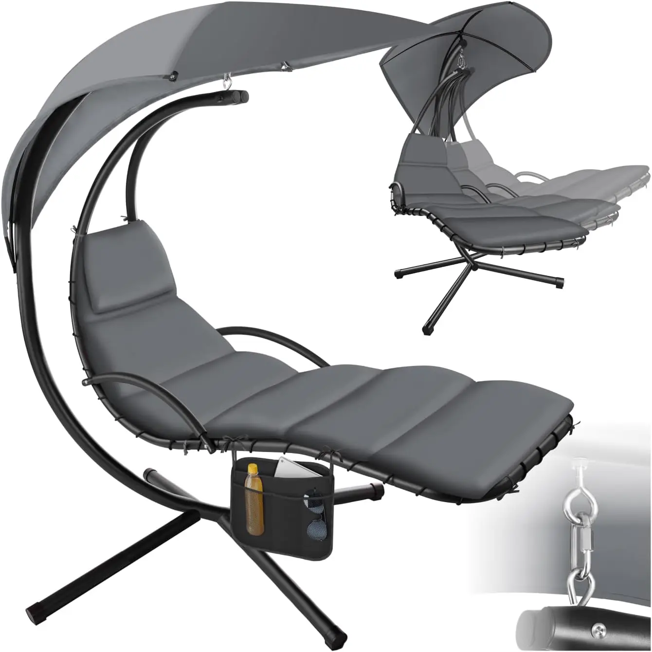 tectake® Bain de Soleil Suspendu Siege Suspendu avec Support Fauteuil