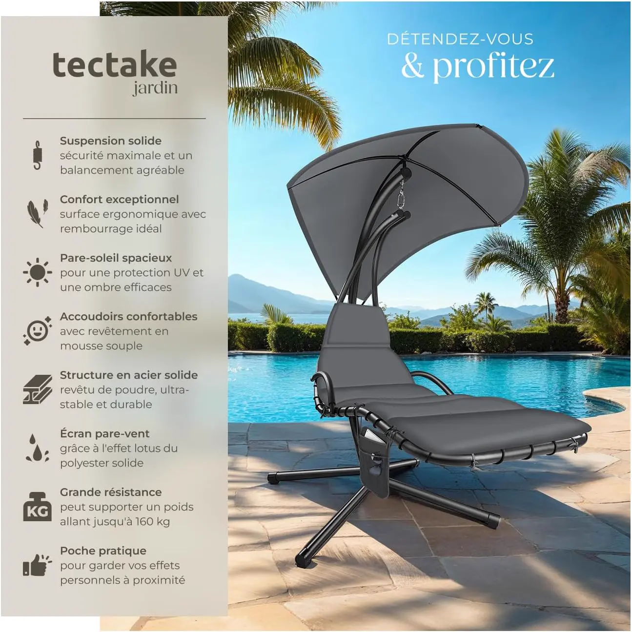 Fauteuils suspendus Bain de Soleil Suspendu Siege Suspendu ave… vue 4