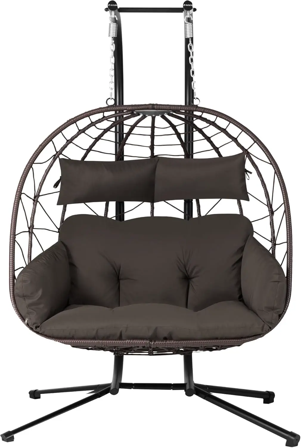 Fauteuils suspendus 2 places en métal marron vue 4