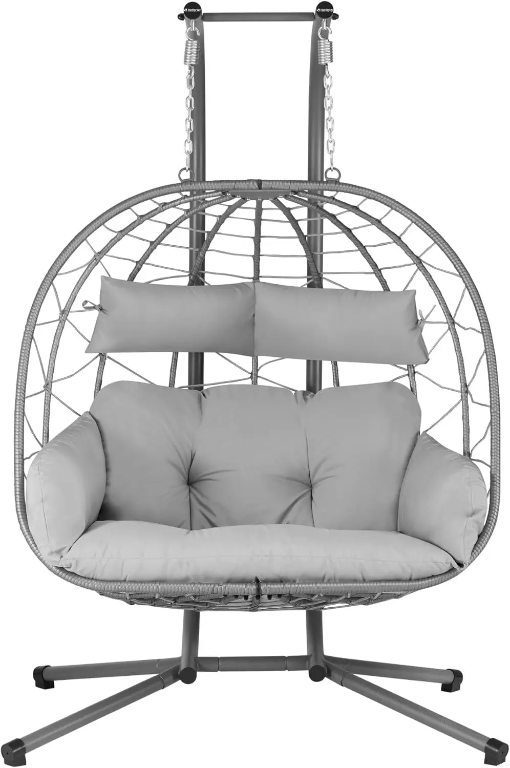 Fauteuils suspendus 2 places en métal gris vue 4