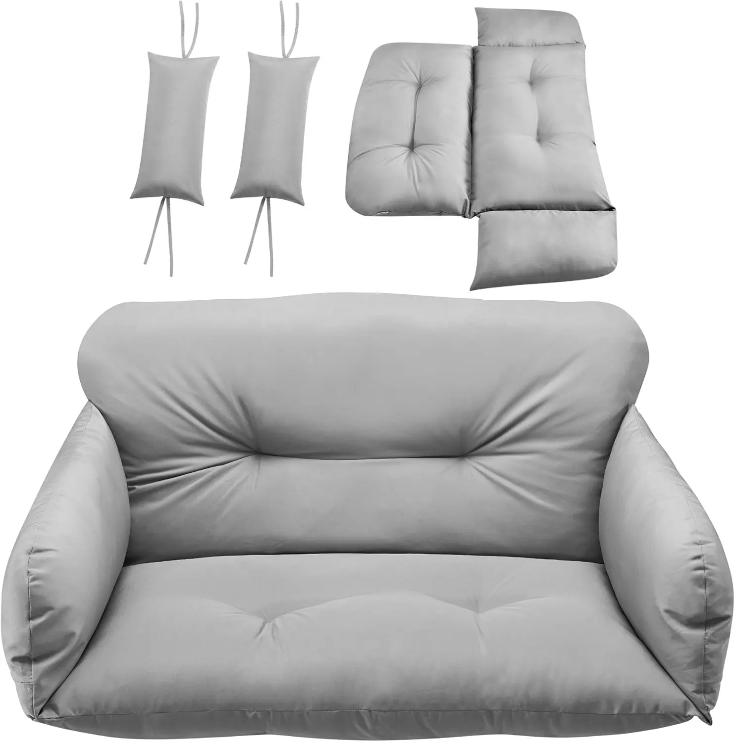 Fauteuils suspendus 2 places en métal gris vue 9