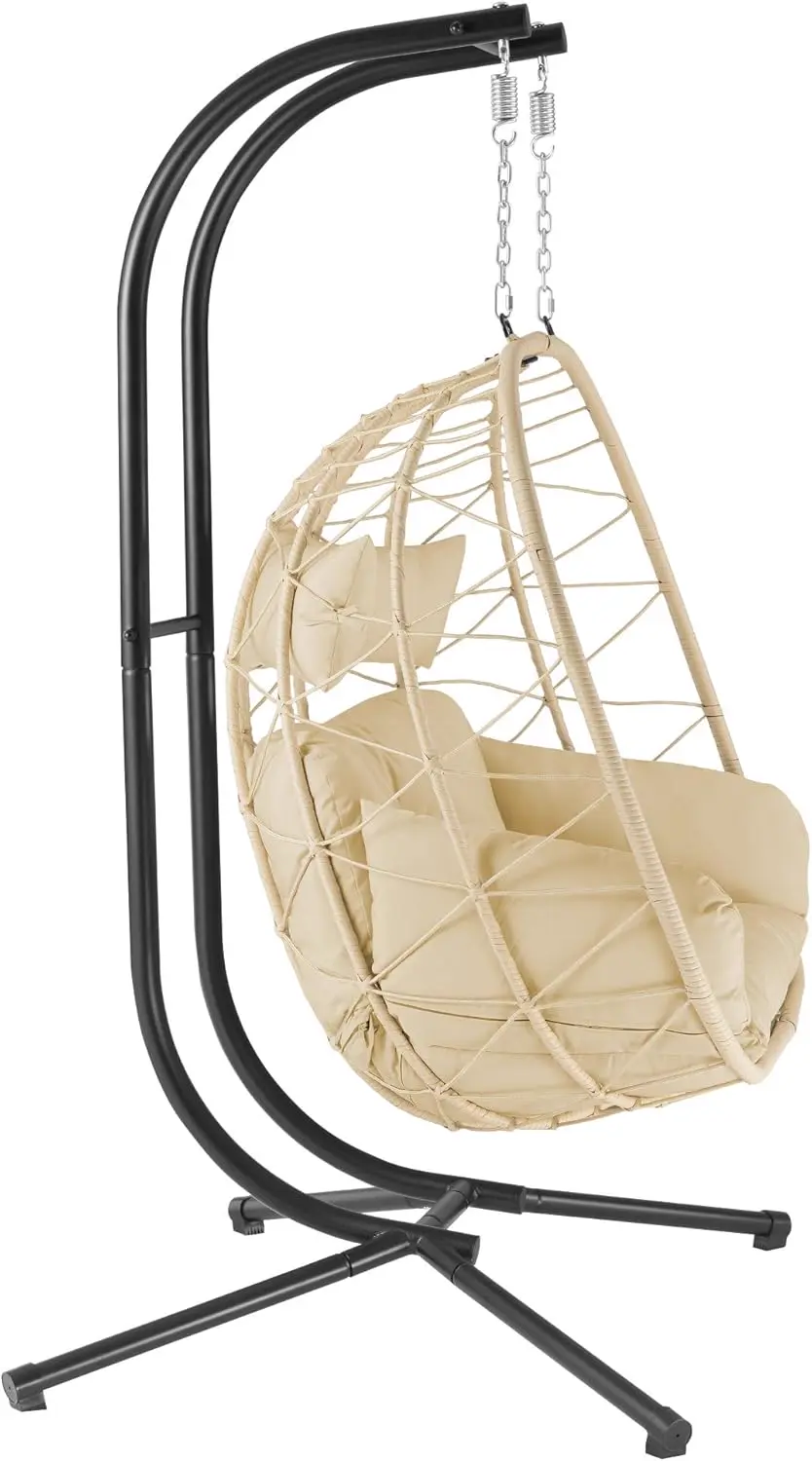 Fauteuils suspendus 2 places en métal crème vue 5