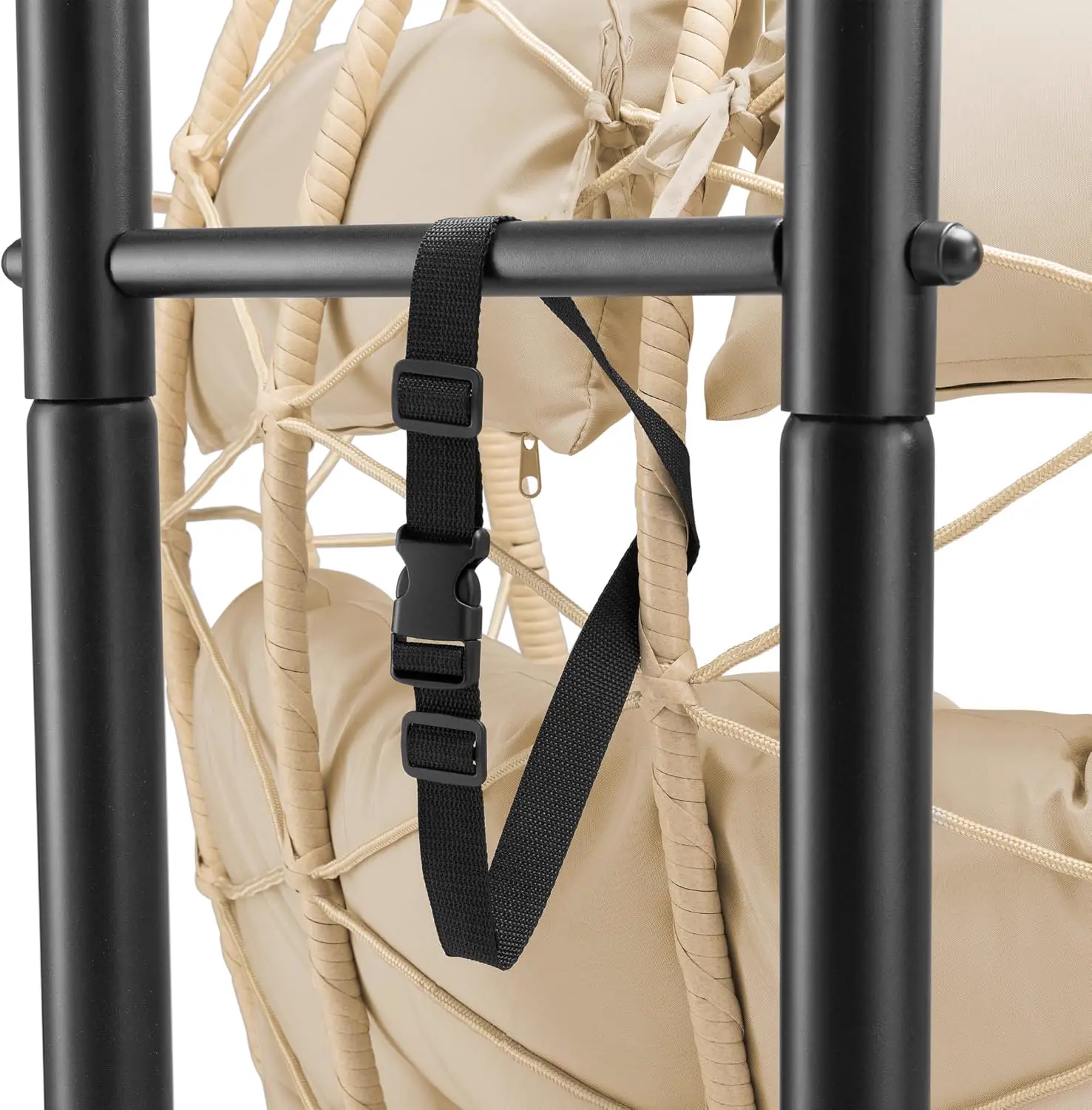 Fauteuils suspendus 2 places en métal crème vue 8