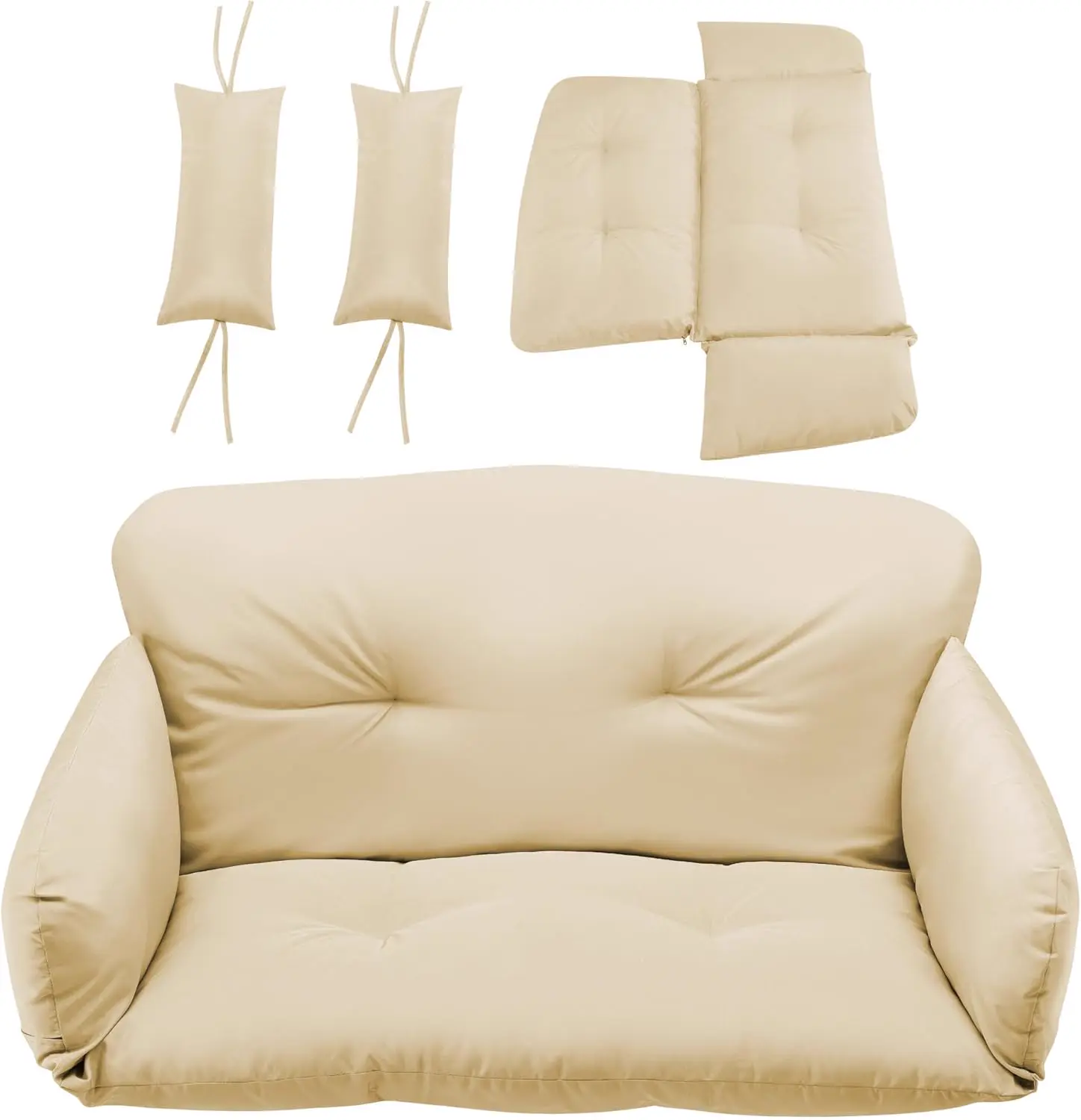 Fauteuils suspendus 2 places en métal crème vue 9