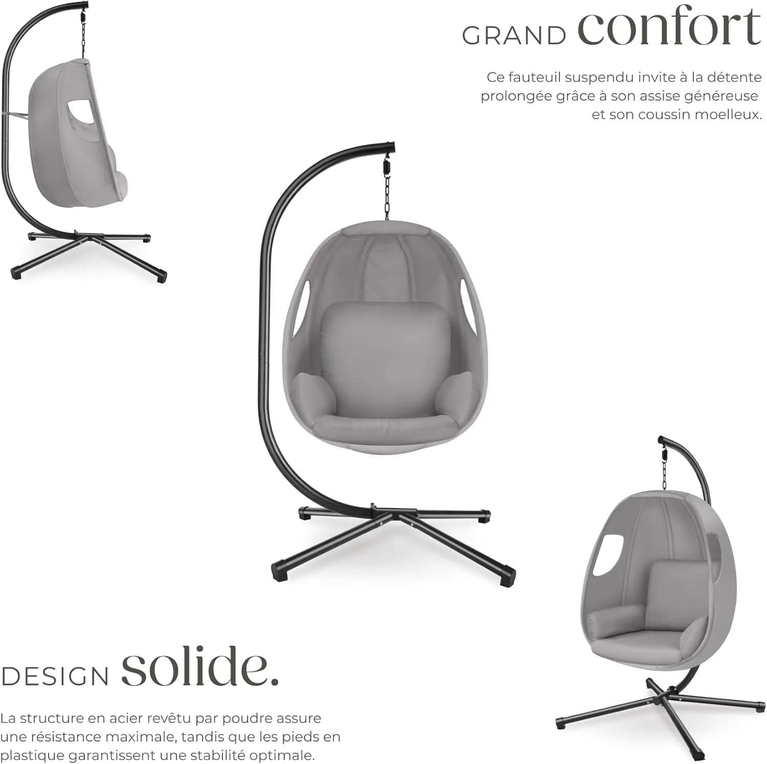 Fauteuils suspendus en métal vue 5