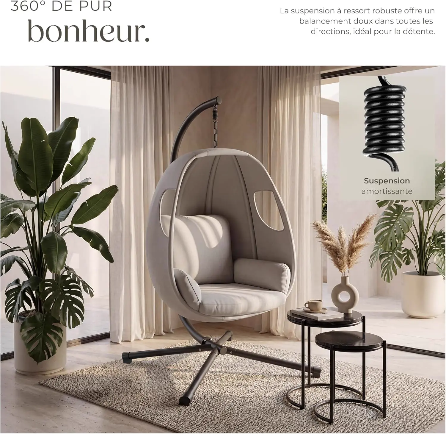 Fauteuils suspendus en métal vue 8