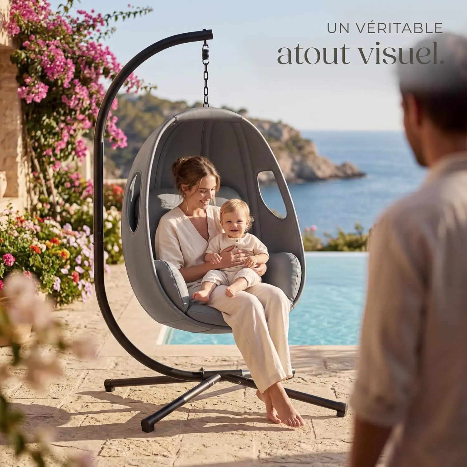 Fauteuils suspendus en métal vue 2