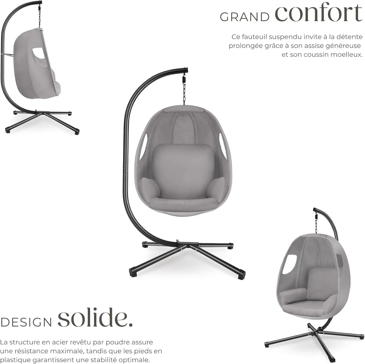 Fauteuils suspendus en métal vue 5