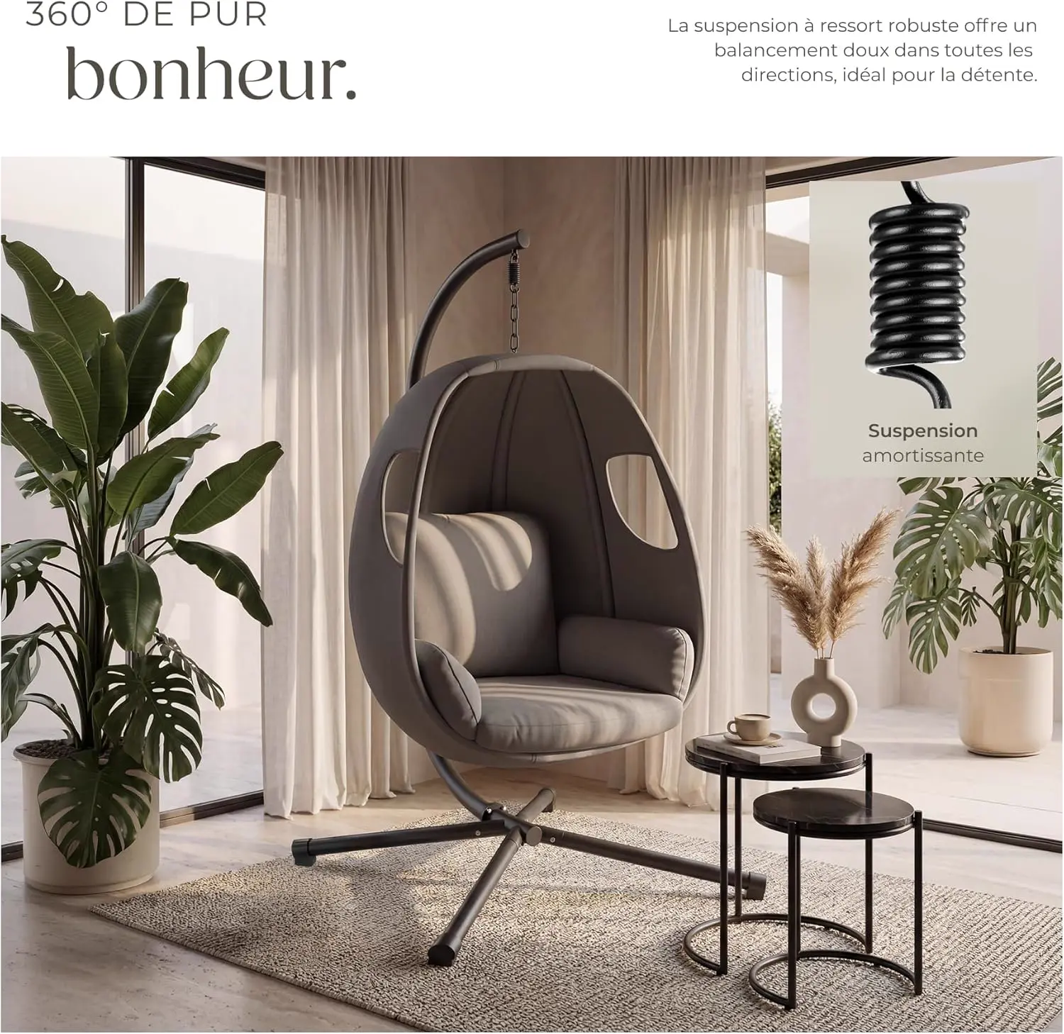 Fauteuils suspendus en métal vue 8