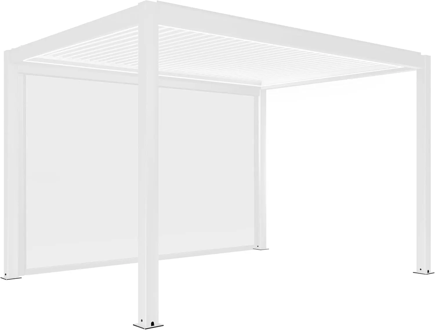 Pergola bioclimatique autoportée motorisée éclairée 3 x 4m et 1 store