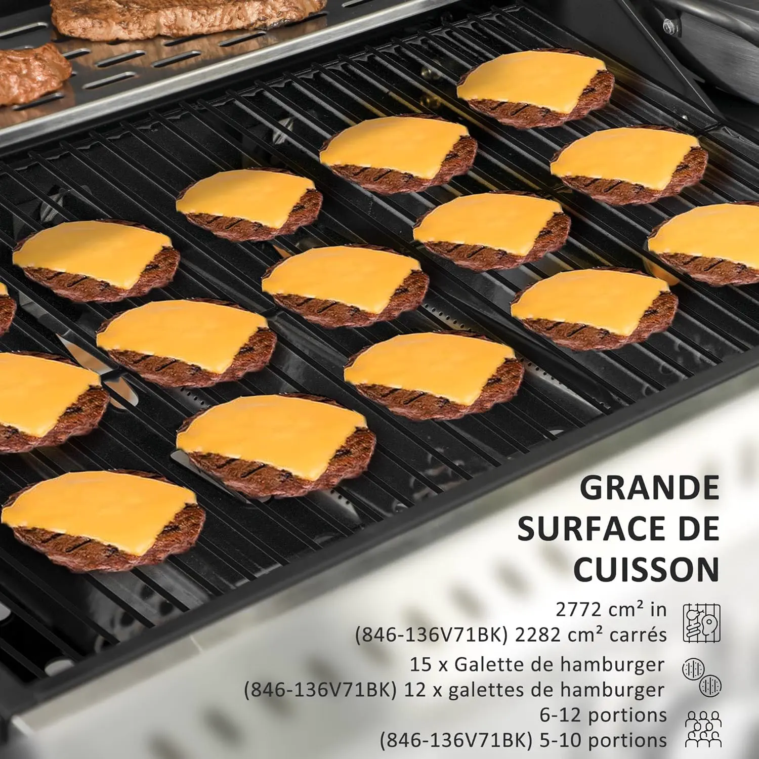 Barbecue à gaz noir vue 3
