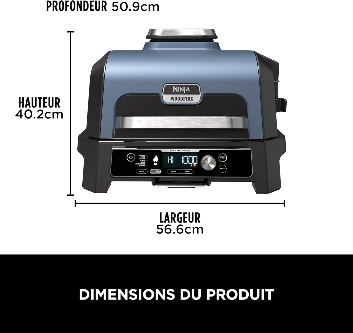 Barbecue électrique en bois noir vue 2