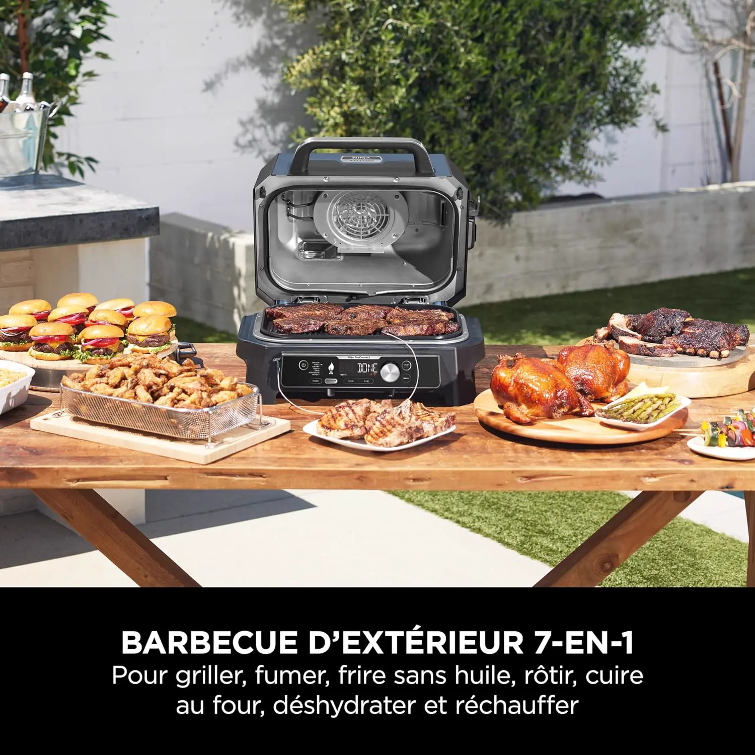 Barbecue électrique en bois noir vue 4