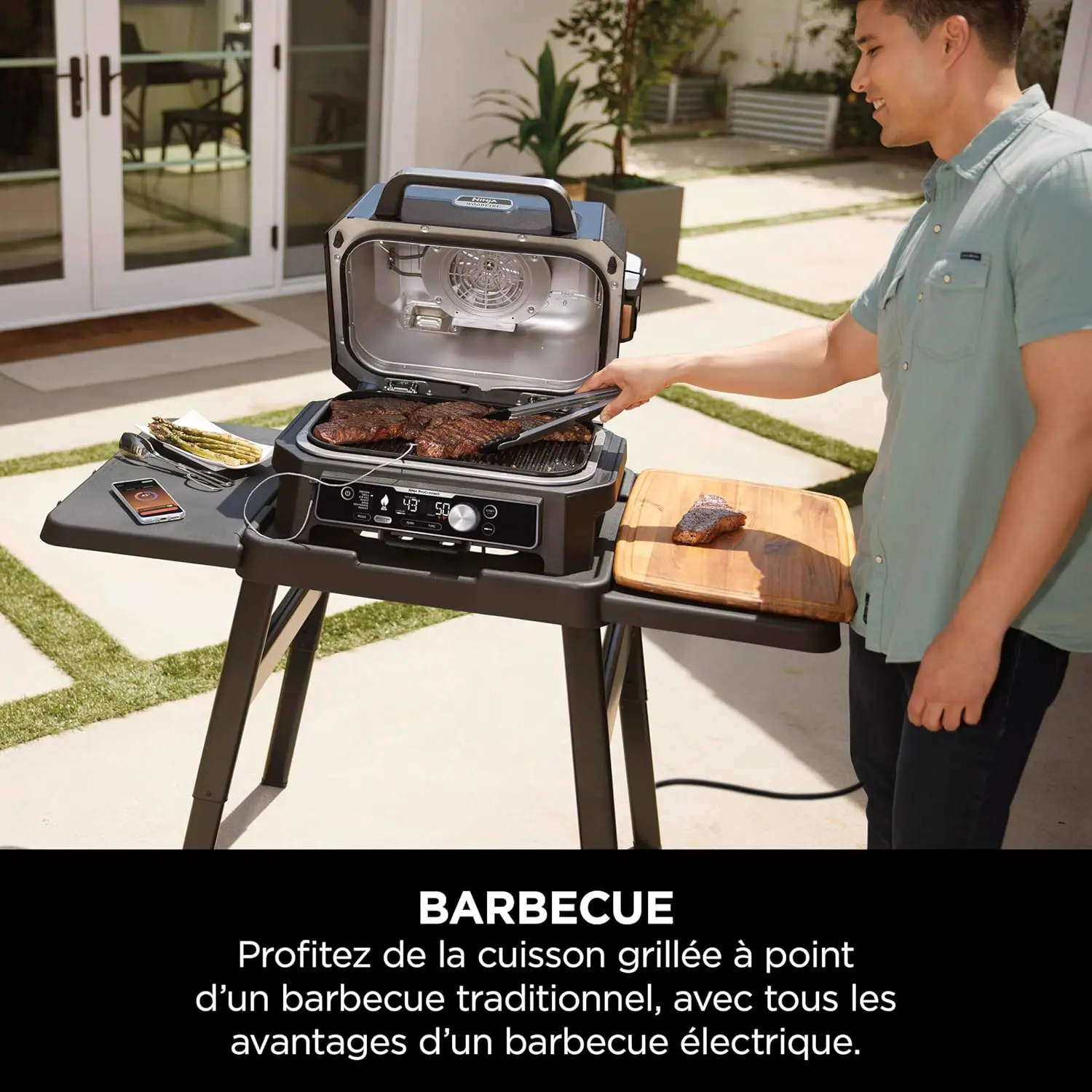 Barbecue électrique en bois noir vue 9