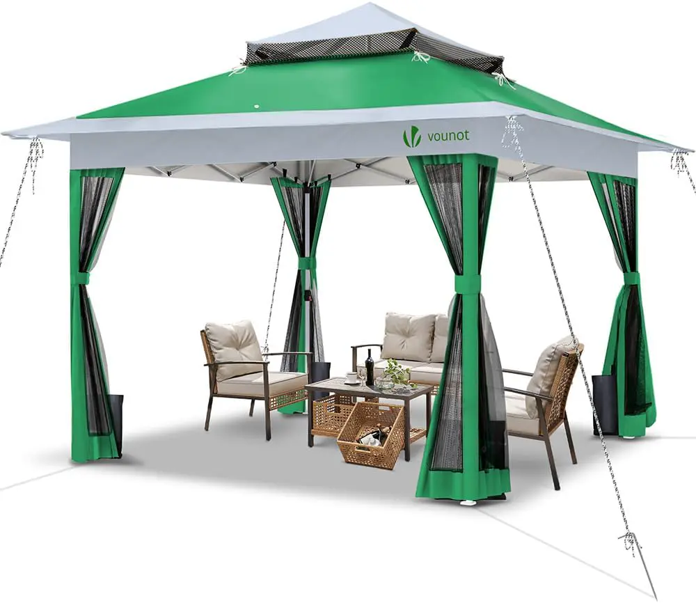 VOUNOT® Tonnelle de Jardin Extérieur 3.6x3.6m Pop up avec