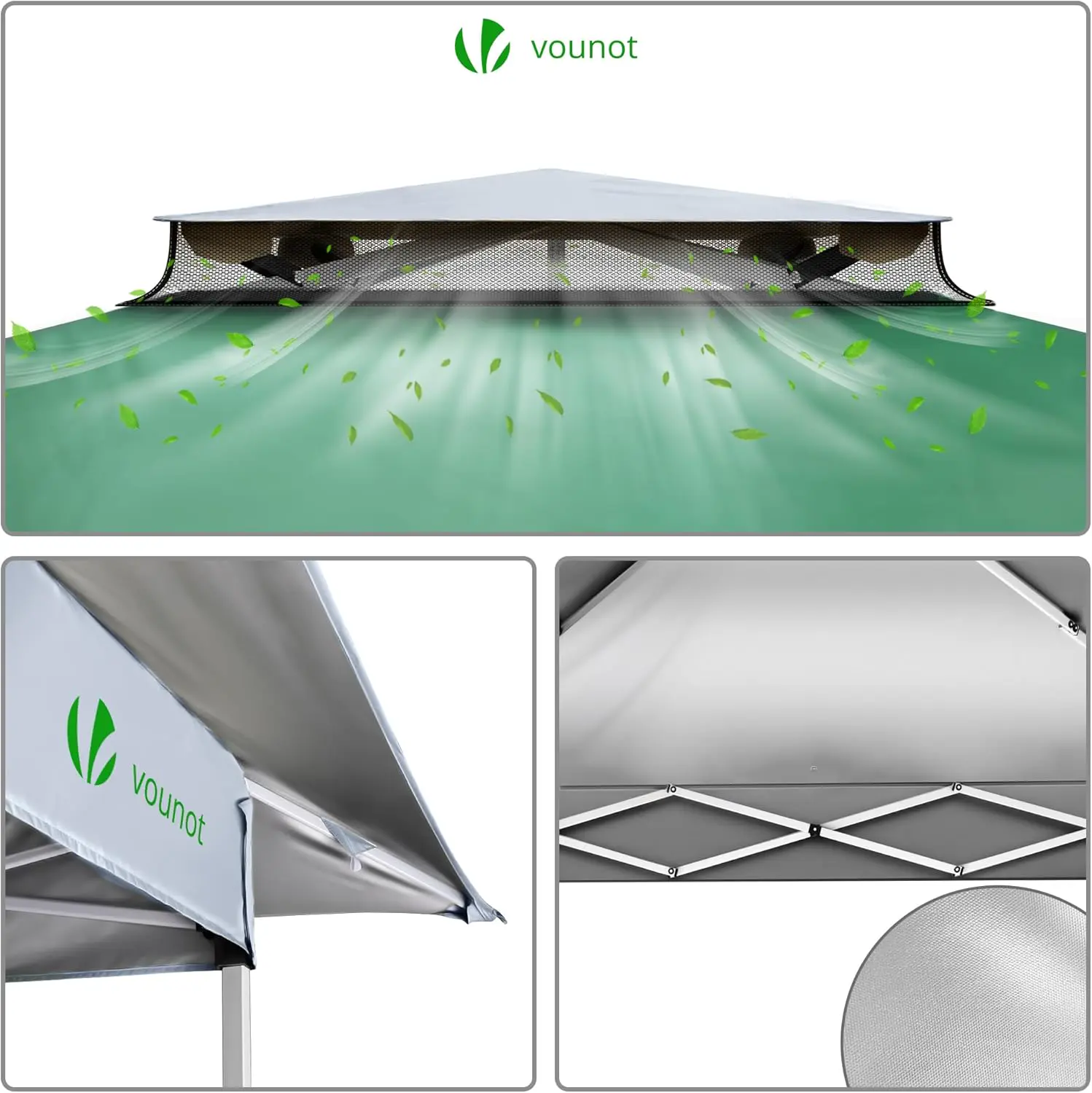 Tonnelle en métal vert 3,6x3,6 m vue 6