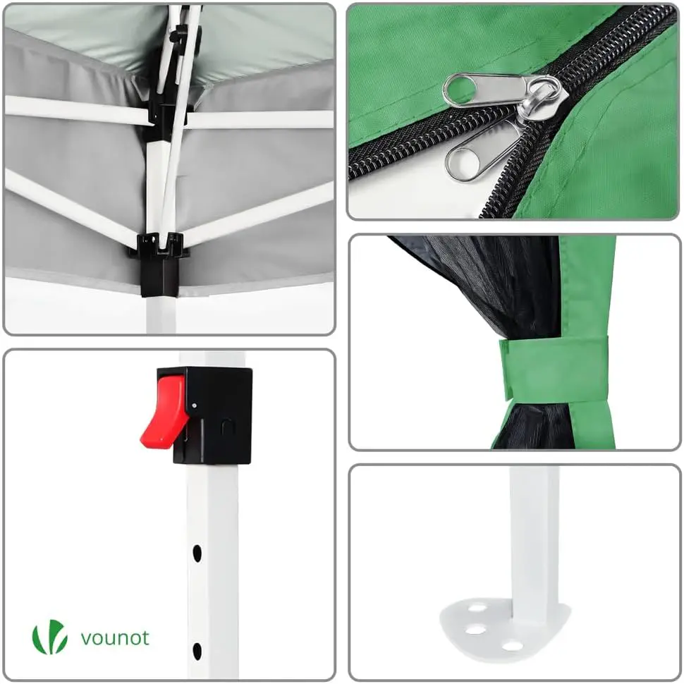 Tonnelle en métal vert 3,6x3,6 m vue 7