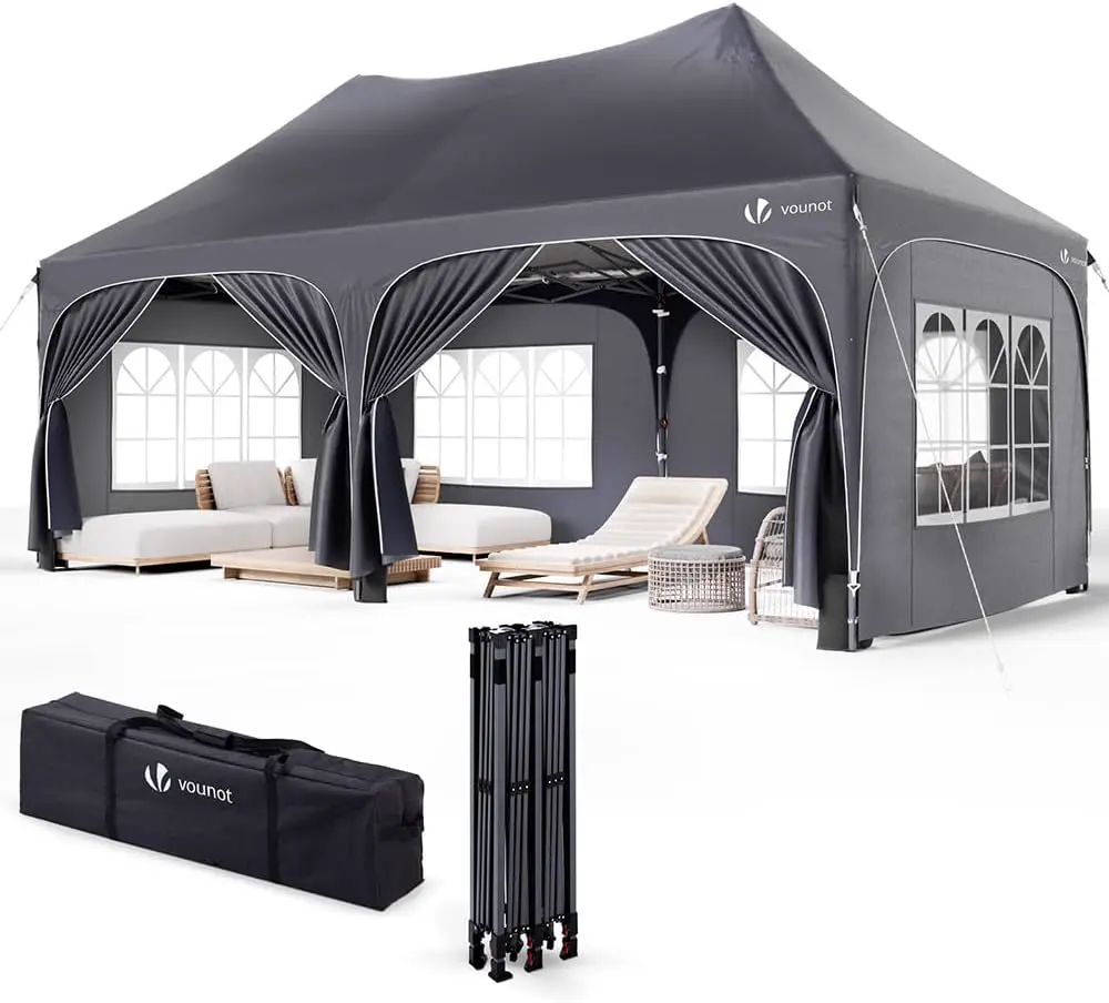 VOUNOT® Tonnelle de Jardin Extérieur 3x6m Barnum Pliant avec 6 Parois