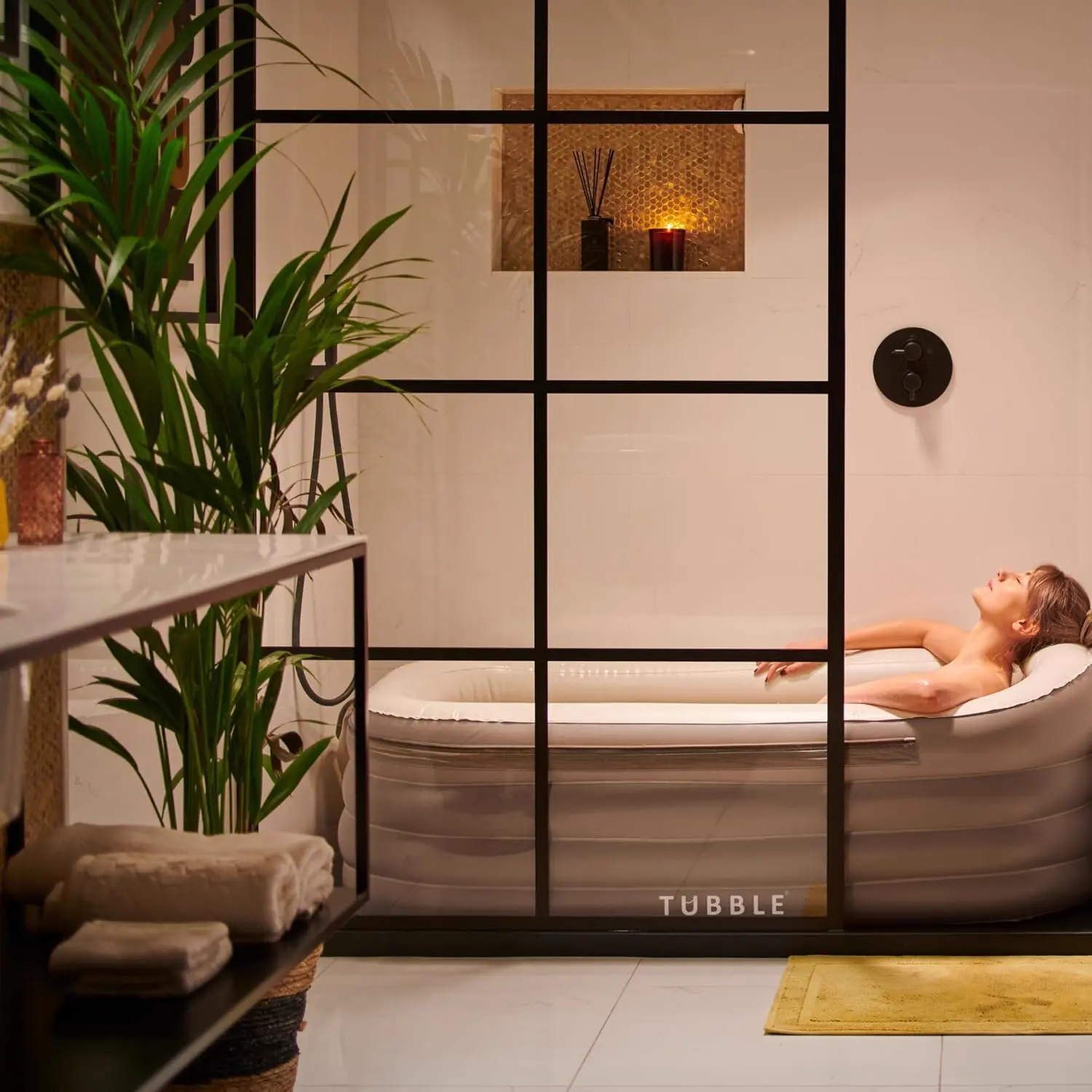 Spa gonflable 2 personnes 2 places taupe vue 3