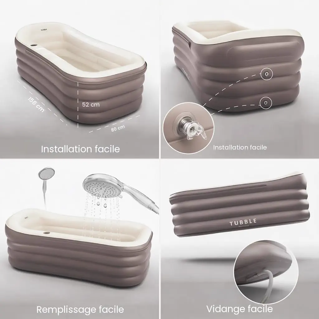 Spa gonflable 2 personnes 2 places taupe vue 7
