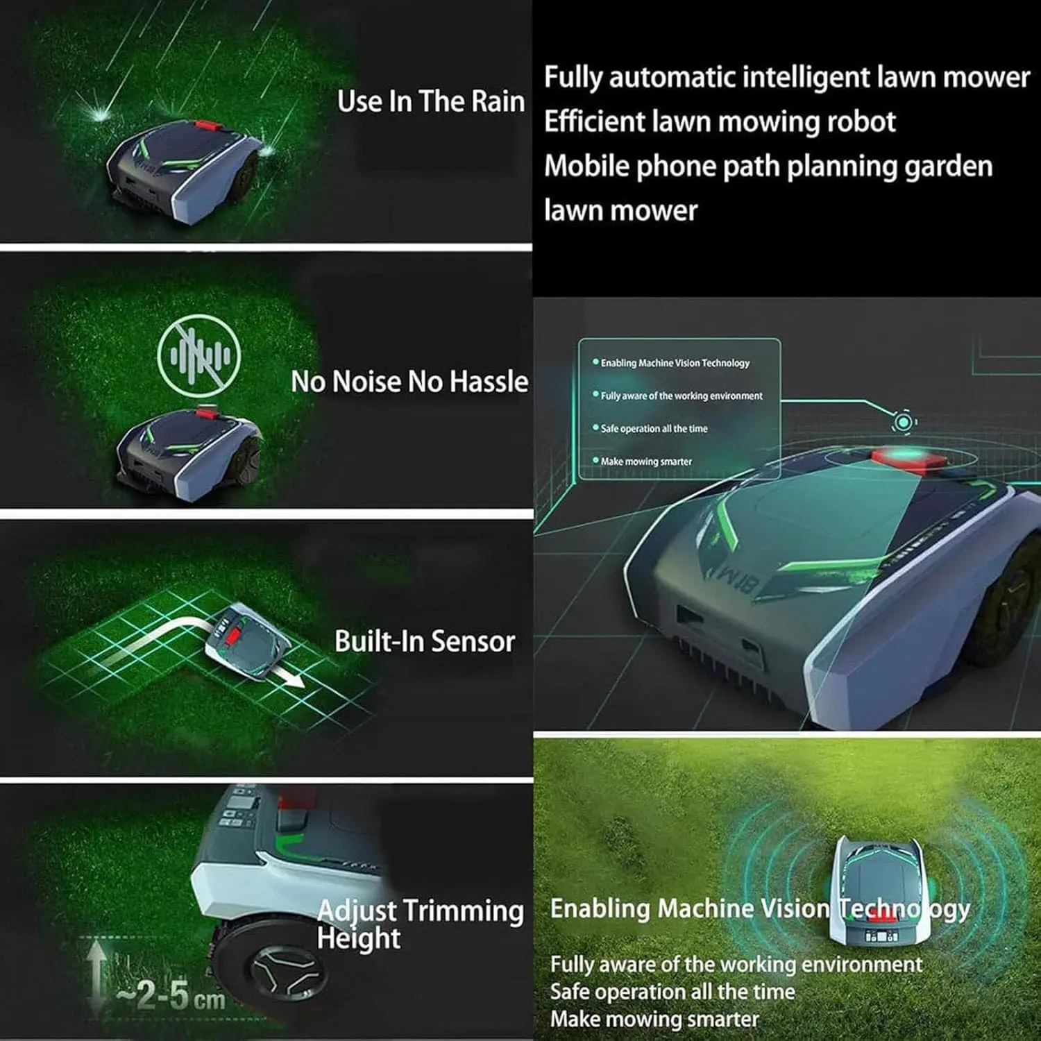 Tondeuse autoportée Robot Tondeuse | Jusqu'à 1500 m² |Largeur… vue 3