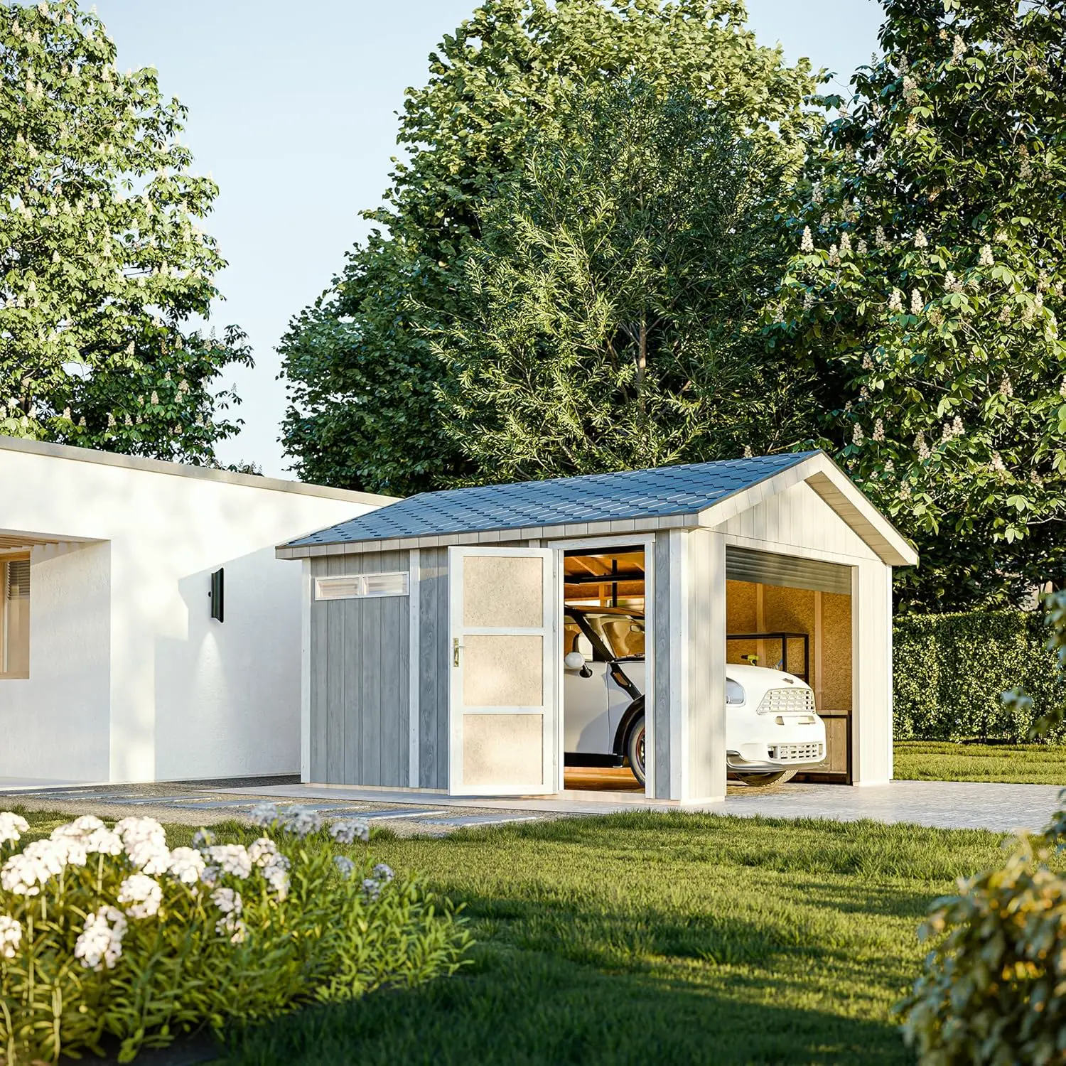 Abri de jardin bois 18 m² type garage
