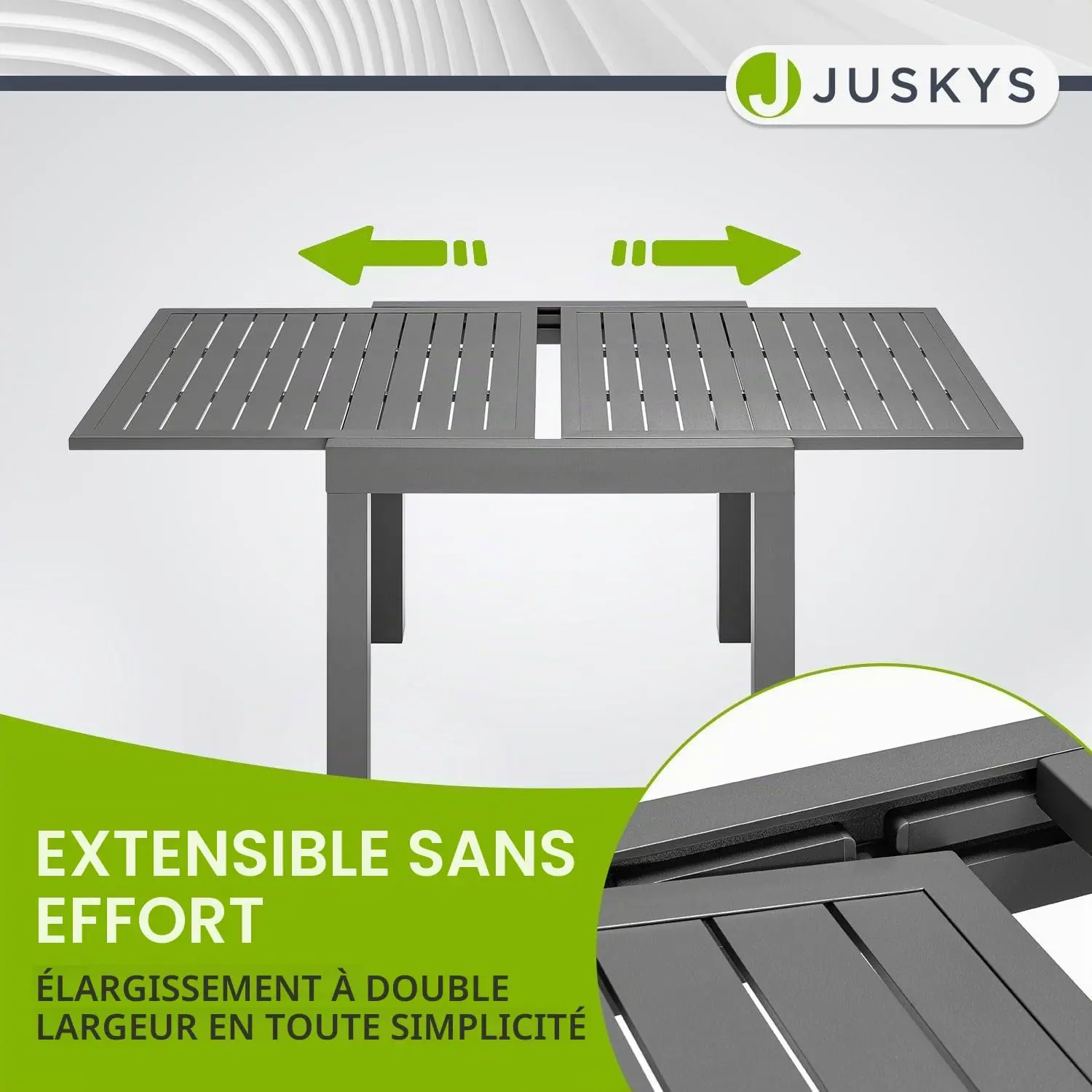 Table de jardin en métal anthracite vue 5