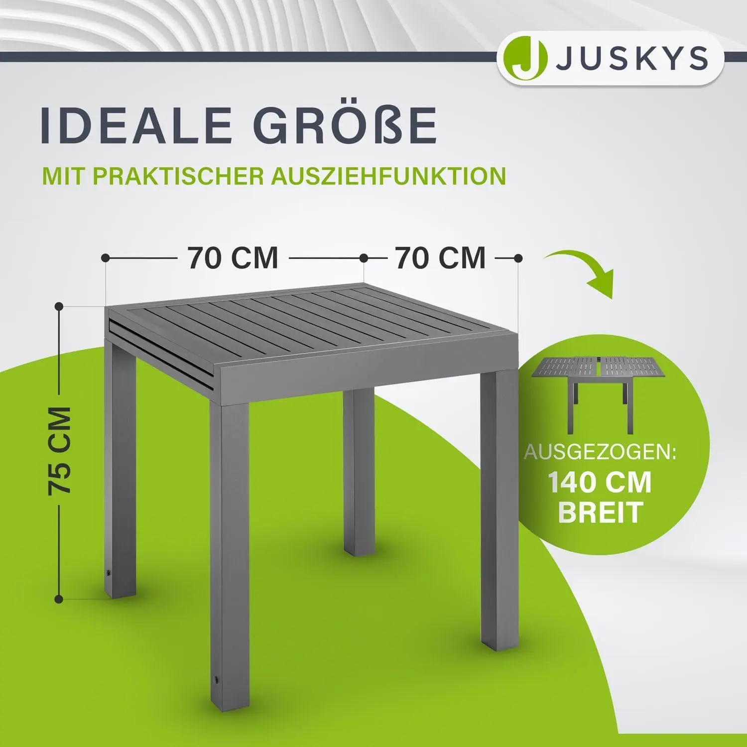 Table de jardin en aluminium vue 2