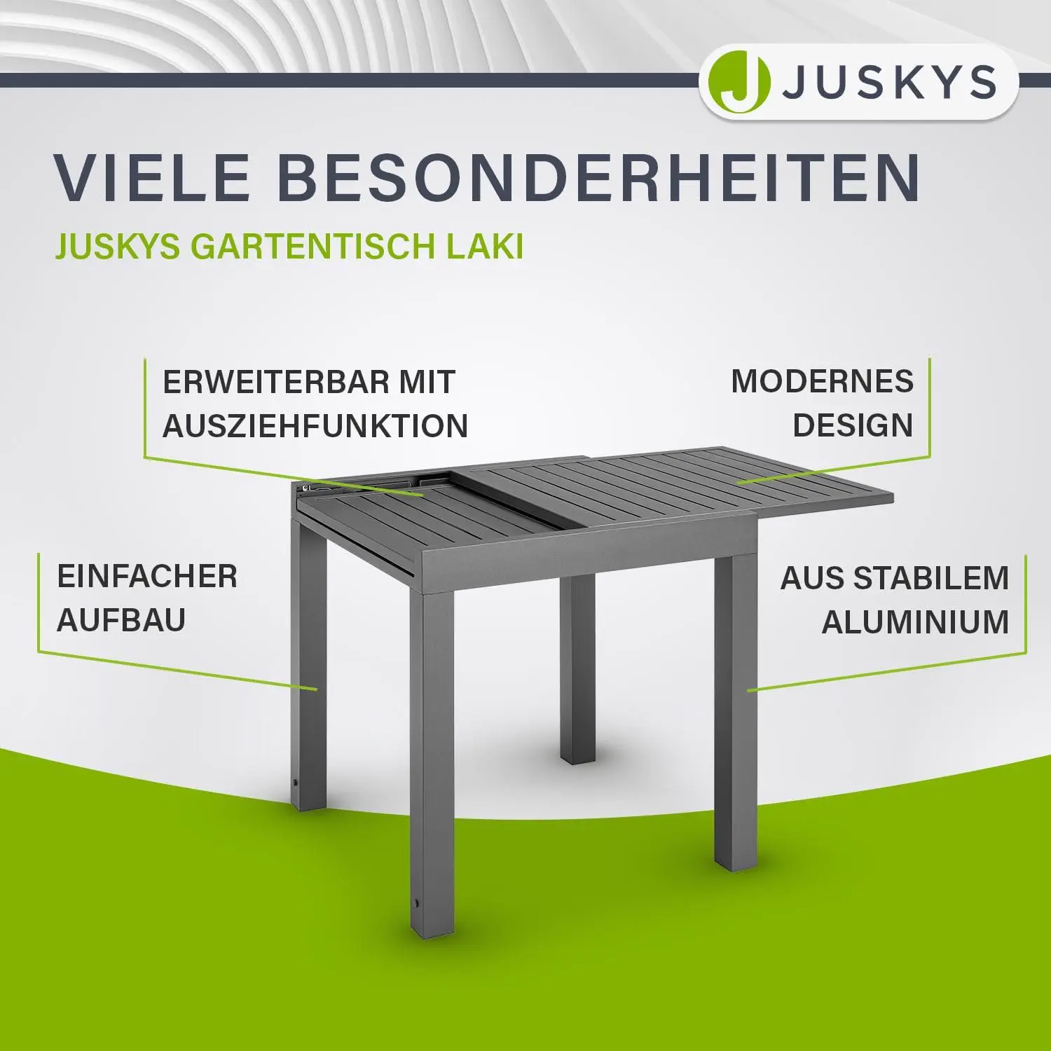 Table de jardin en aluminium vue 4