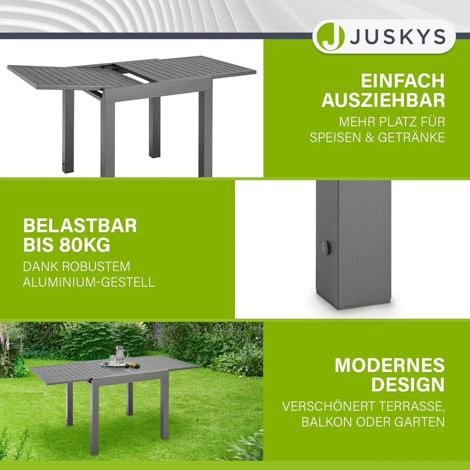 Table de jardin en aluminium vue 6