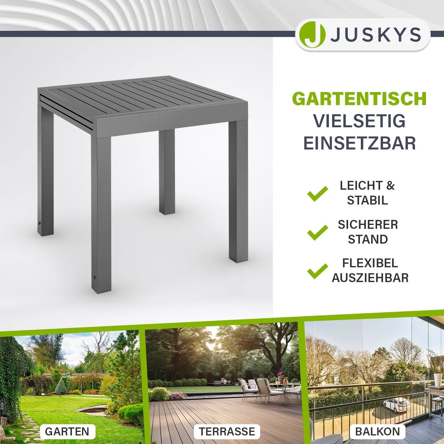 Table de jardin en aluminium vue 7