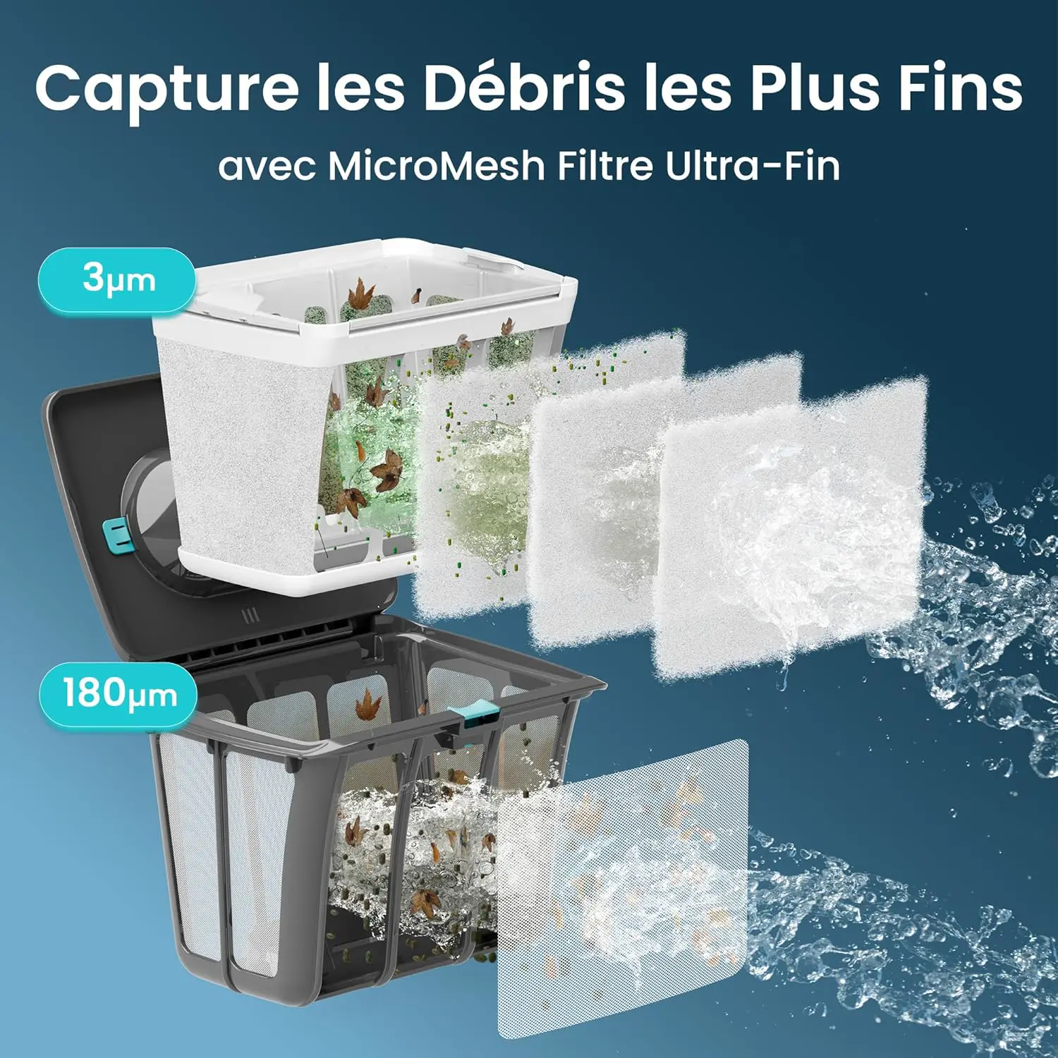 Robot piscine sable vue 3