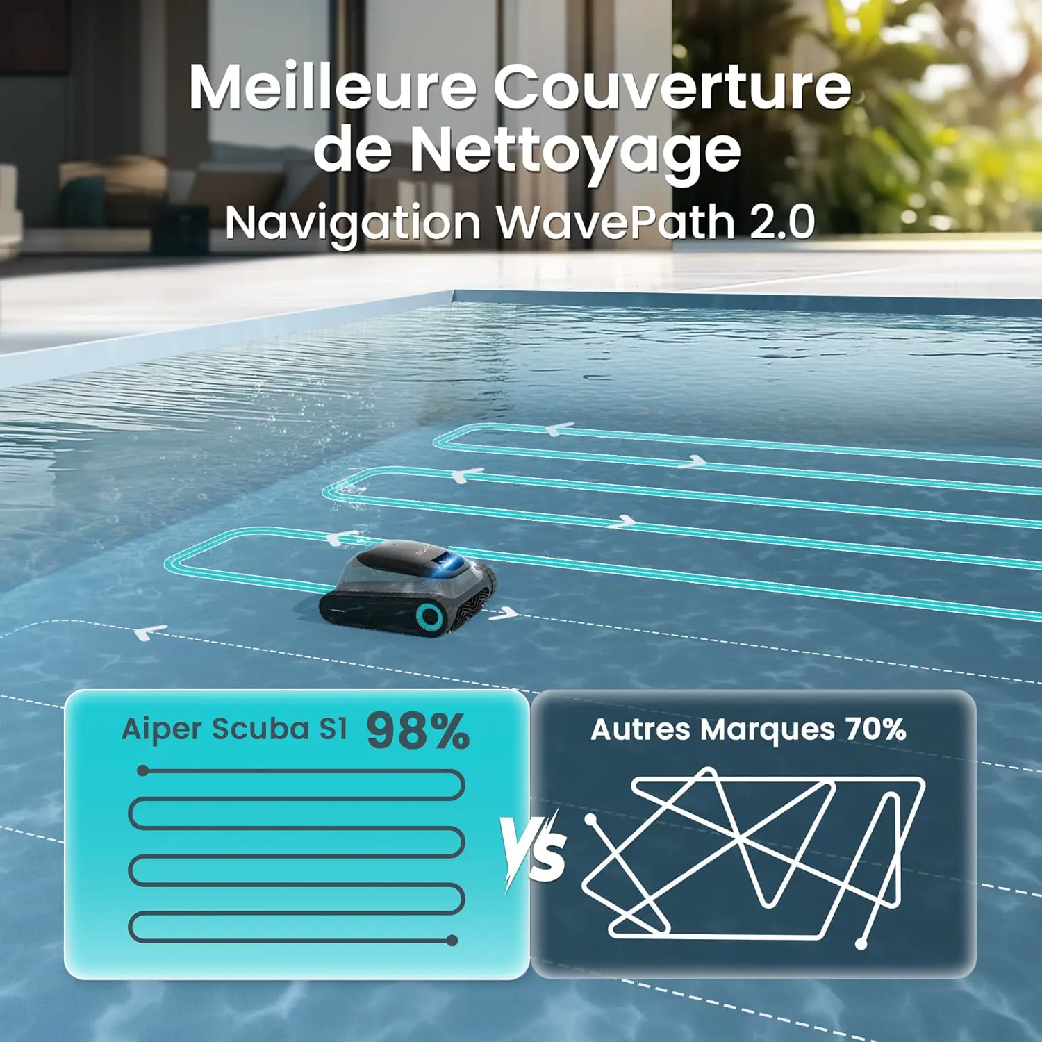 Robot piscine sable vue 6