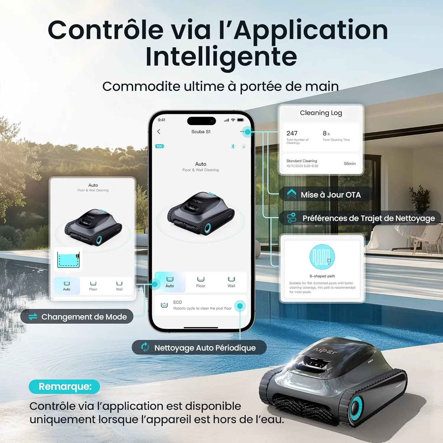Robot piscine sable vue 7