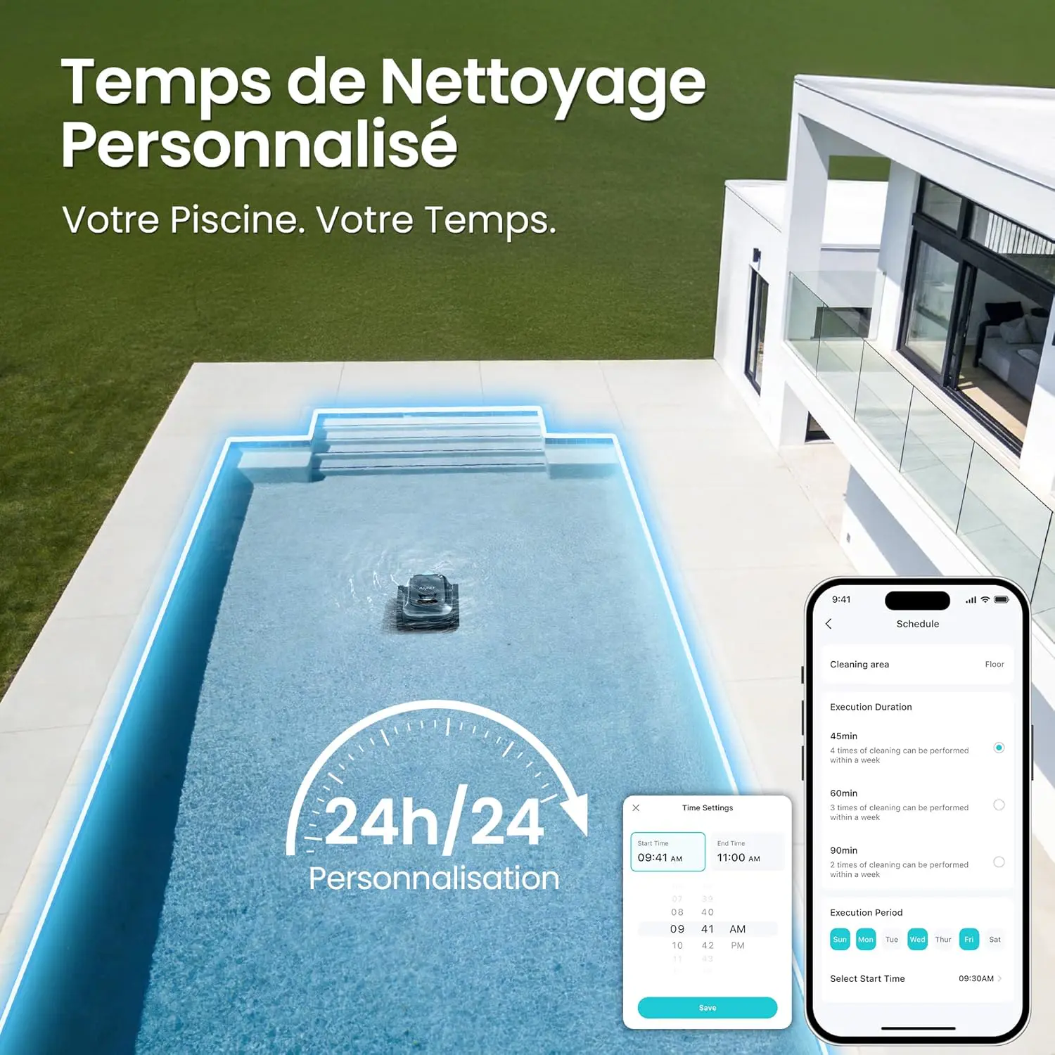 Robot piscine sable vue 8