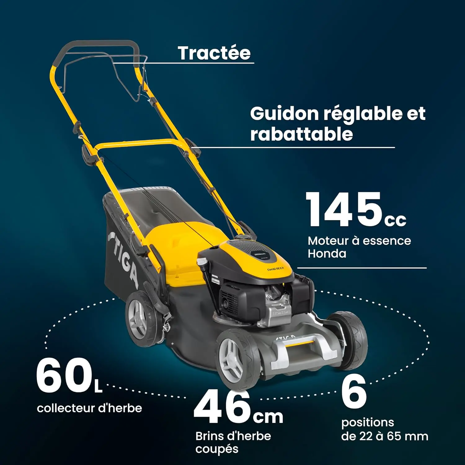 Tondeuse autoportée STIGA Combi 48 S H Tondeuse Thermique vue 7